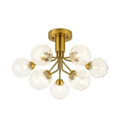 9-Light Bloom Water Glass Globe Tiered Sputnik Ceiling Light