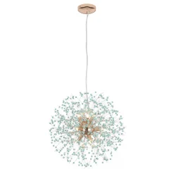 9-Light Blue Dandelion Firework Chandelier