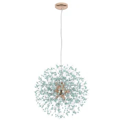 9-Light Blue Dandelion Firework Chandelier