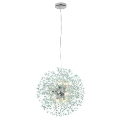 9-Light Blue Dandelion Firework Chandelier