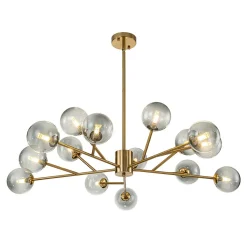 15-Light Branch Smoked Glass Globe Bubble Chandelier