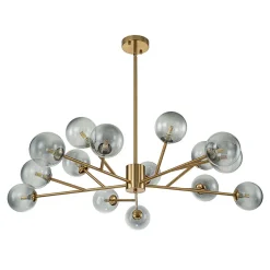 15-Light Branch Smoked Glass Globe Bubble Chandelier