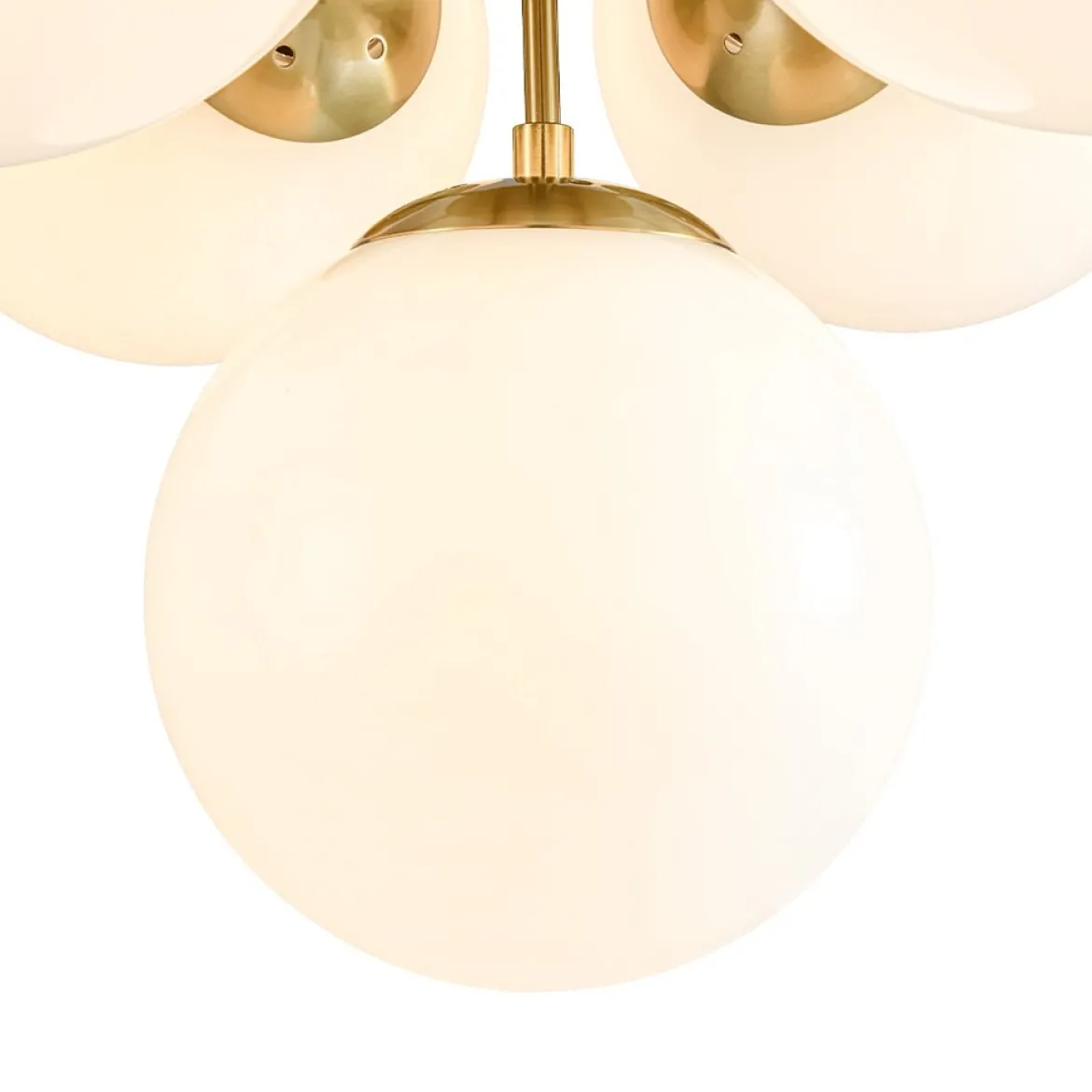 7-light Brass Sputnik Opal Glass Globe Bubble Chandelier