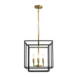 4-Light Candle Style Tiered Square Lantern Pendant