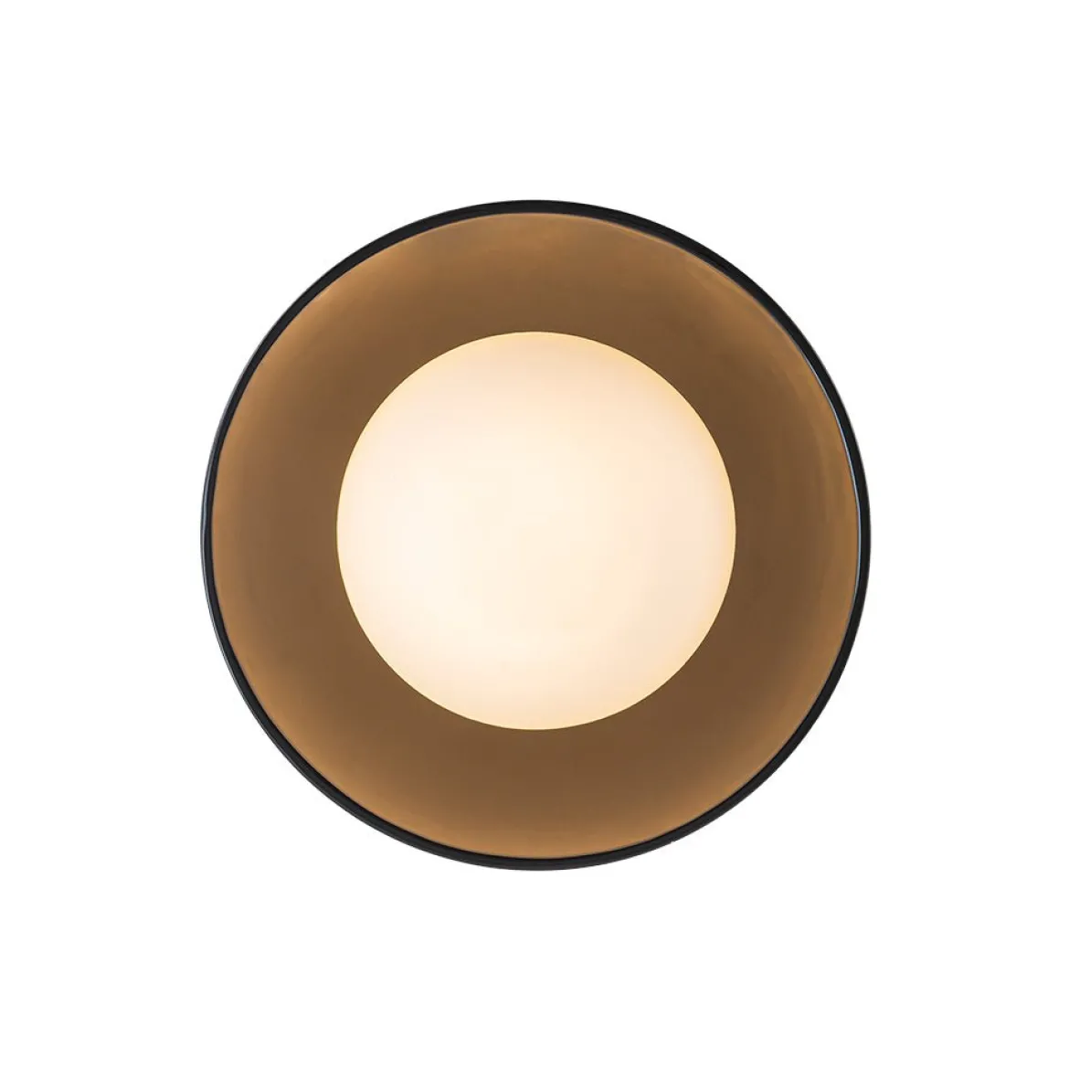 1-Light Ceramic Dome Frosted Shade Semi Flush Mount