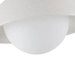 1-Light Ceramic Dome Frosted Shade Semi Flush Mount