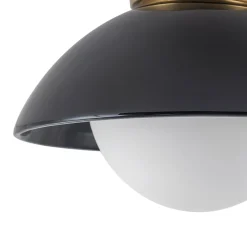 1-Light Ceramic Dome Frosted Shade Semi Flush Mount