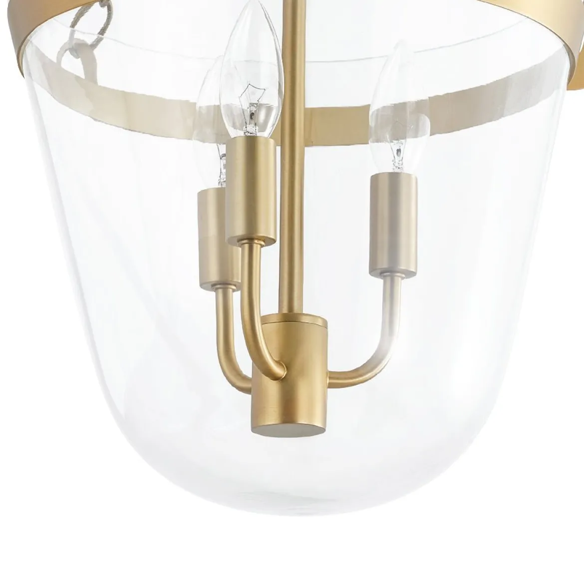 3-Light Clear Glass Bell Jar Lantern Pendant / Semi Flush