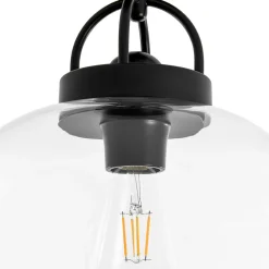 1-Light Clear Glass Dome Shade Semi Flush Mount