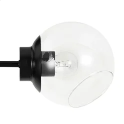 3-Light Clear Glass Globe Sputnik Semi Flush Mount
