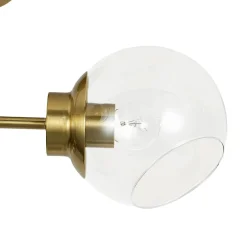 3-Light Clear Glass Globe Sputnik Semi Flush Mount