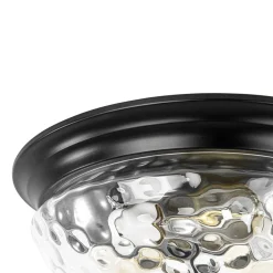 3-light Clear Water Glass Flush Mount Ceiling Light