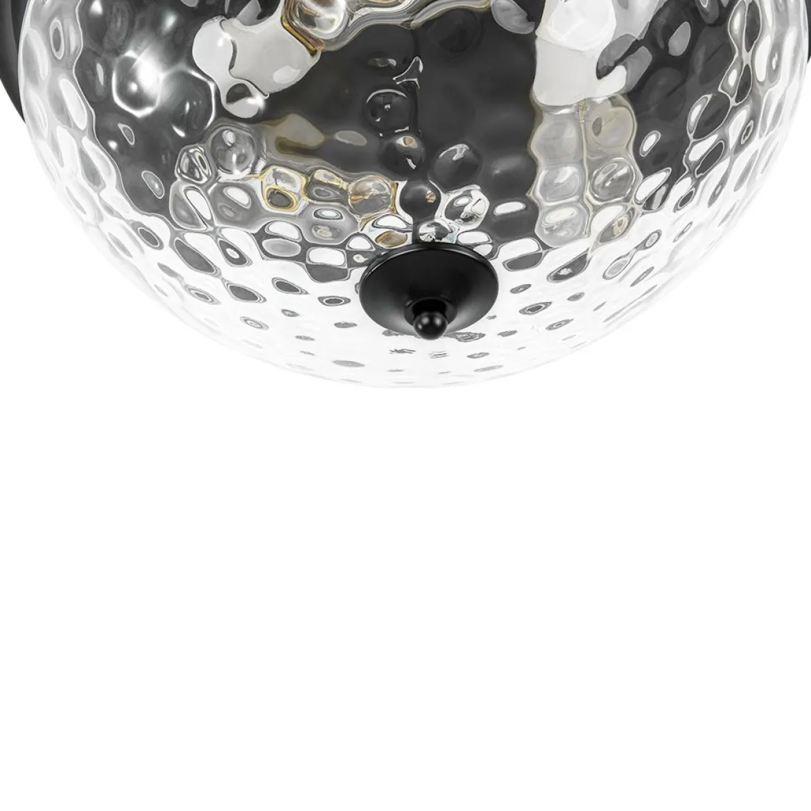 3-light Clear Water Glass Flush Mount Ceiling Light