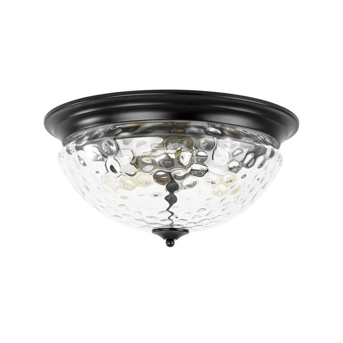 3-light Clear Water Glass Flush Mount Ceiling Light