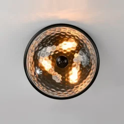 3-light Clear Water Glass Flush Mount Ceiling Light