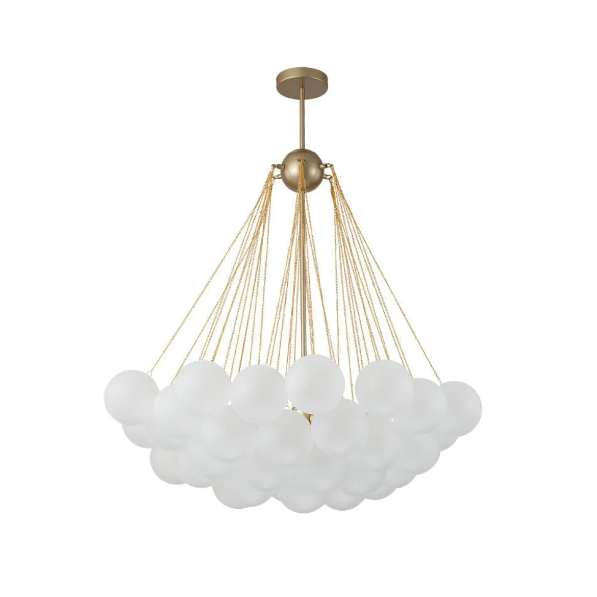 3-Light Cluster Frosted Glass Bubble Chandelier