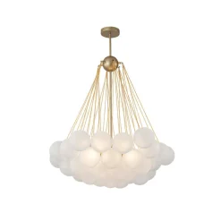 3-Light Cluster Frosted Glass Bubble Chandelier