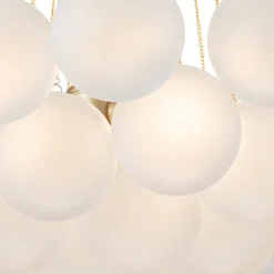 3-Light Cluster Frosted Glass Bubble Chandelier