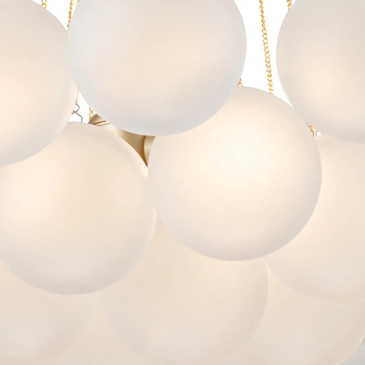 3-Light Cluster Frosted Glass Bubble Chandelier
