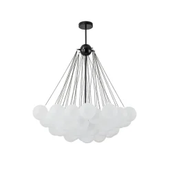 3-Light Cluster Frosted Glass Bubble Chandelier