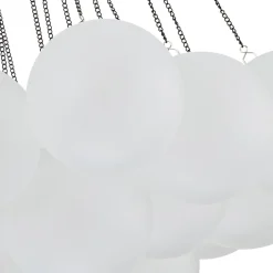 3-Light Cluster Frosted Glass Bubble Chandelier