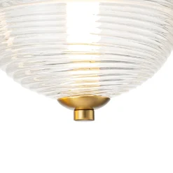 5-Light Cluster Ribbed Glass LED Round Entryway Chandelier