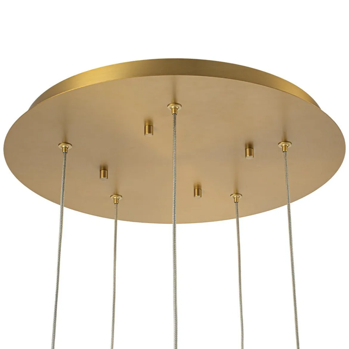 5-Light Cluster Ribbed Glass LED Round Entryway Chandelier