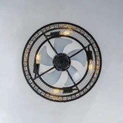 4-Light Crystal Accented Drum Cage Ceiling Fan Light