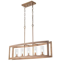 5-Light Curved Rectangle Frame Island Chandelier