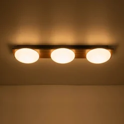 3-Light Dimmable LED Rustic Linear Flush Mount Light