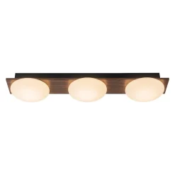 3-Light Dimmable LED Rustic Linear Flush Mount Light