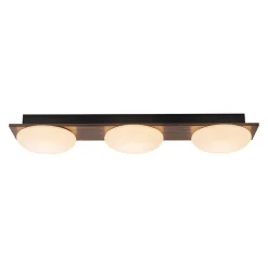 3-Light Dimmable LED Rustic Linear Flush Mount Light