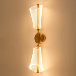 2-Light Dimmable LED Up Down Conical Vanity Wall Sconce