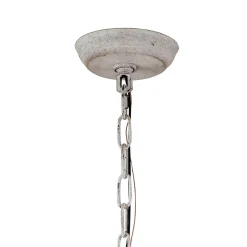 5-Light Distressed White Shabby Chic Candle Style Chandelier