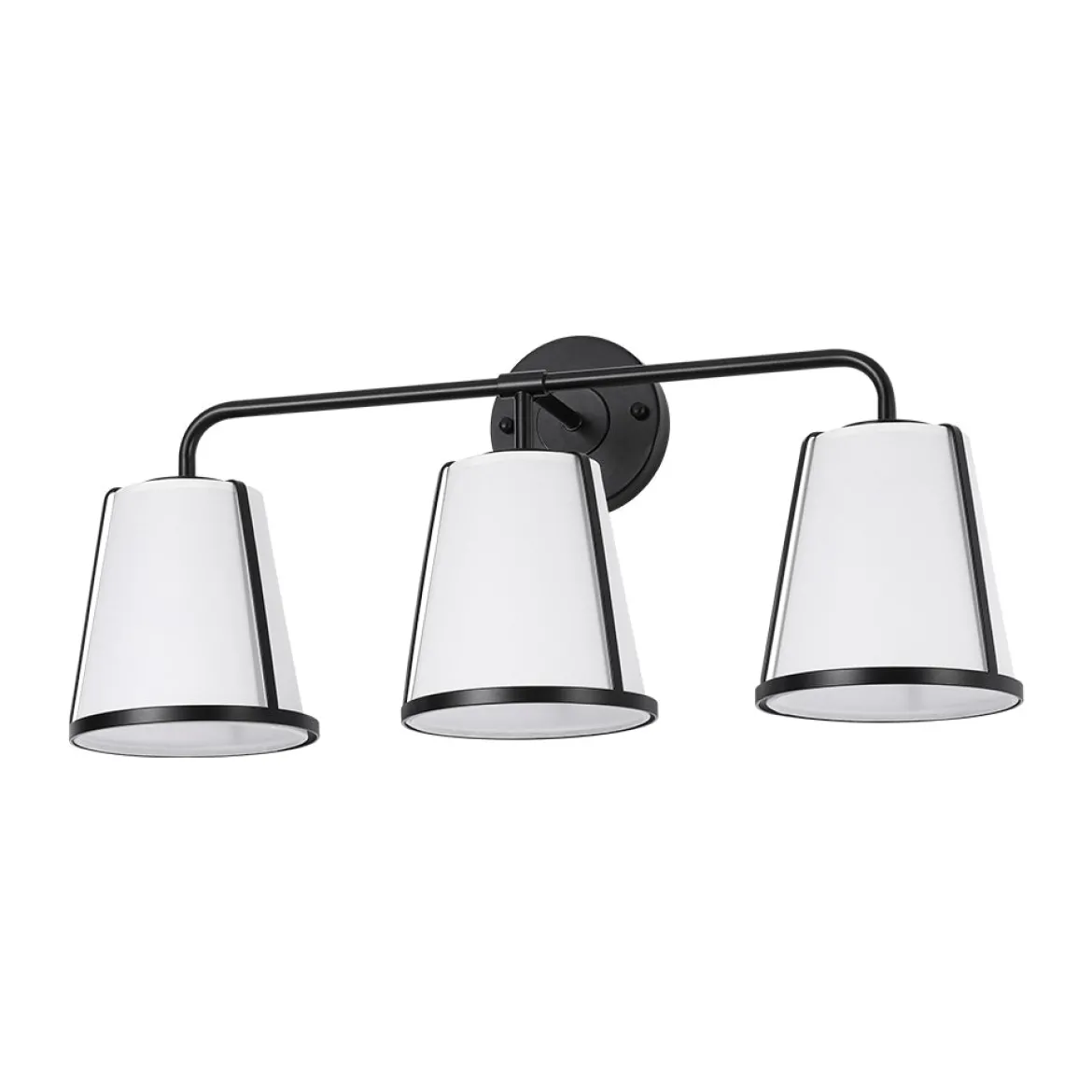 3-Light Fabric Conical Shade Vanity Wall Sconce