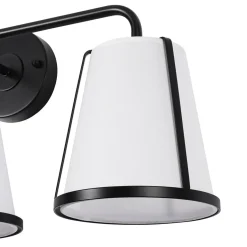 3-Light Fabric Conical Shade Vanity Wall Sconce