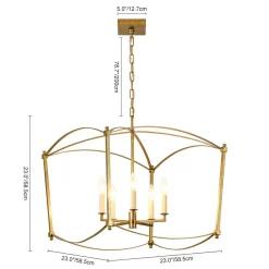 5-light French Antique Candle Style Lantern Pendant Chandelier