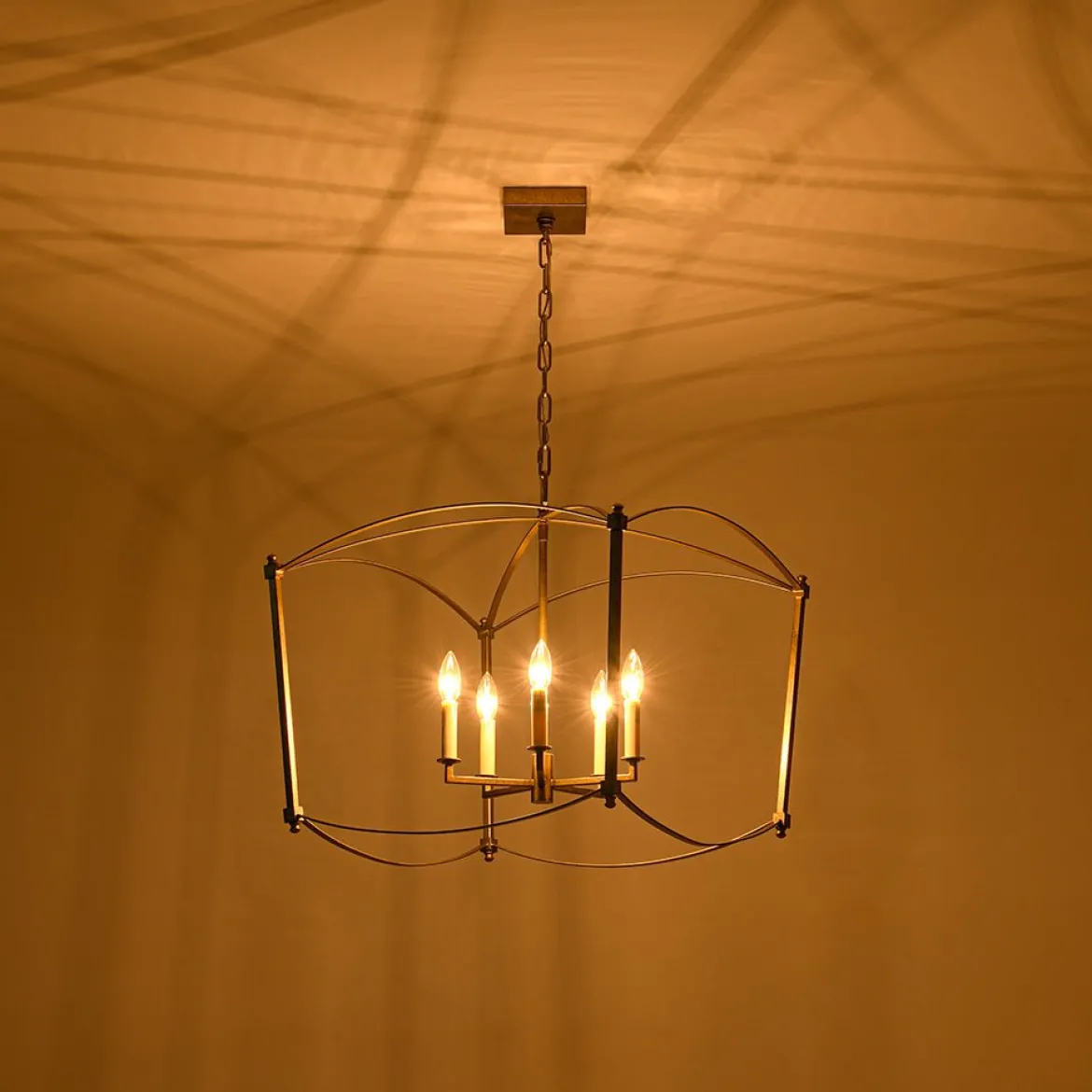 5-light French Antique Candle Style Lantern Pendant Chandelier