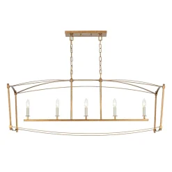 5-light French Antique Candle Wide Lantern Island Chandelier