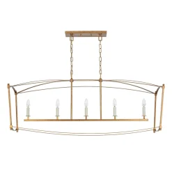 5-light French Antique Candle Wide Lantern Island Chandelier