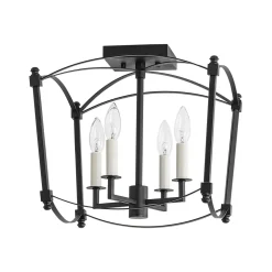 4-light French Antique Candle Style Lantern Semi Flush