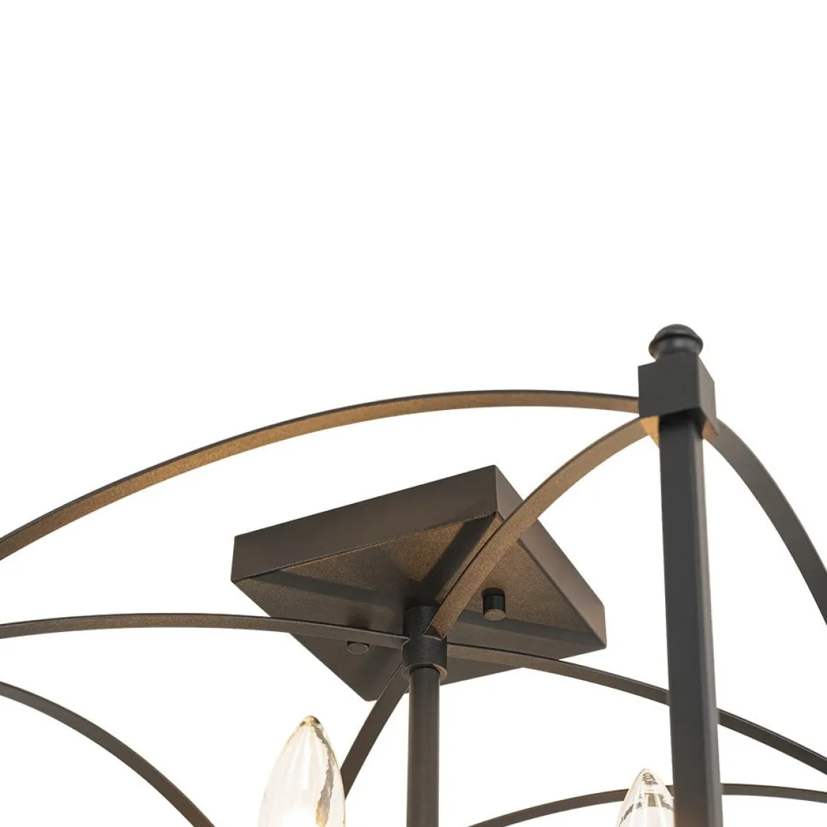 4-light French Antique Candle Style Lantern Semi Flush