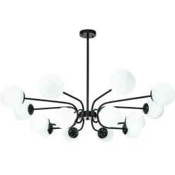 16-Light Frosted Glass Globe Bubble Sputnik Chandelier