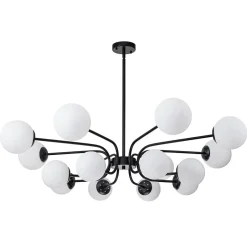 16-Light Frosted Glass Globe Bubble Sputnik Chandelier