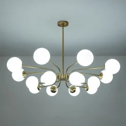 16-Light Frosted Glass Globe Bubble Sputnik Chandelier