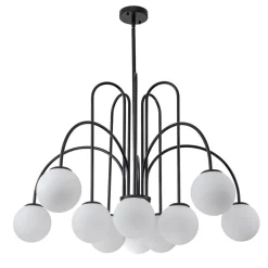 10-Light Frosted Glass Globe Bubble Chandelier