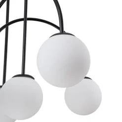 10-Light Frosted Glass Globe Bubble Chandelier