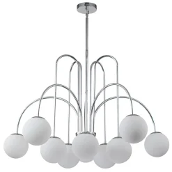 10-Light Frosted Glass Globe Bubble Chandelier