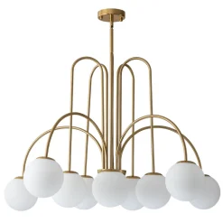 10-Light Frosted Glass Globe Bubble Chandelier