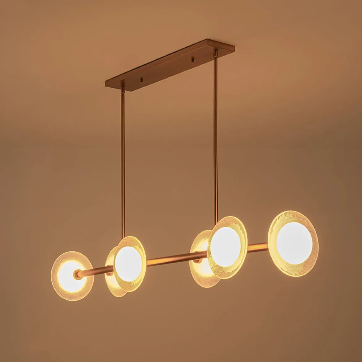 6-Light Frosted Glass Globe Linear Island Chandelier